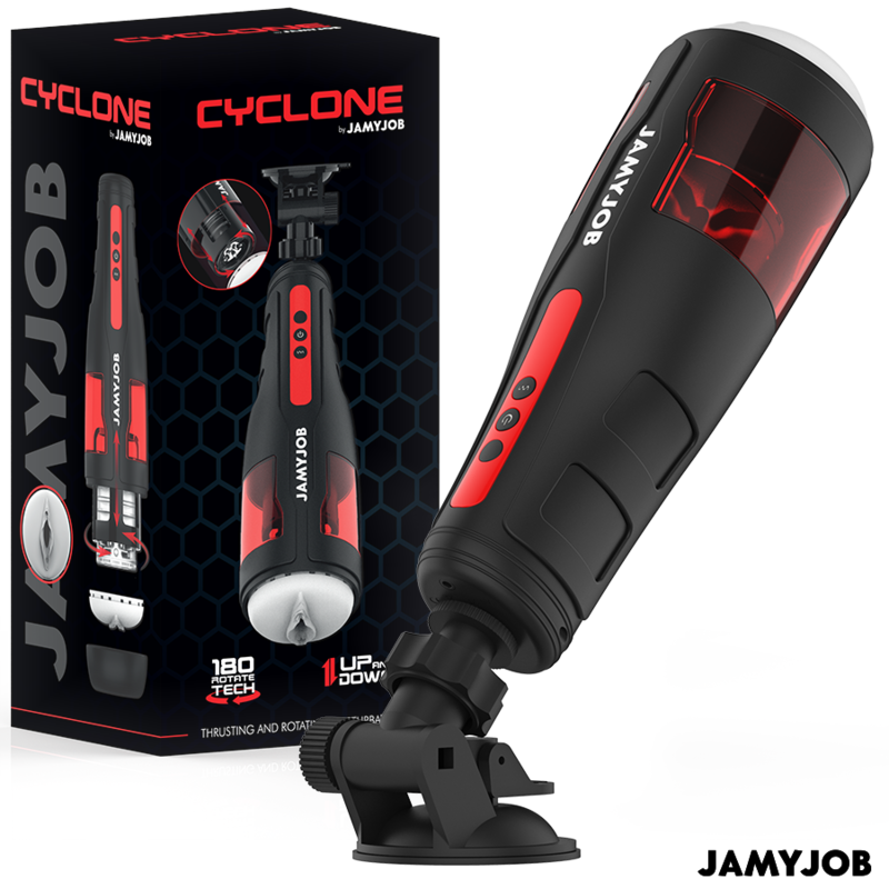 JAMYJOB MASTURBATEUR VAGIN AUTOMATIQUE CYCLONE 10 MODES DE ROTATION ET DE POUSSEE