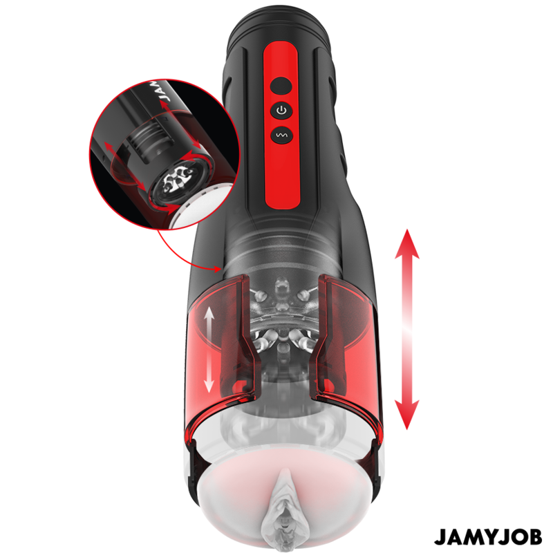 JAMYJOB MASTURBATEUR VAGIN AUTOMATIQUE CYCLONE 10 MODES DE ROTATION ET DE POUSSEE