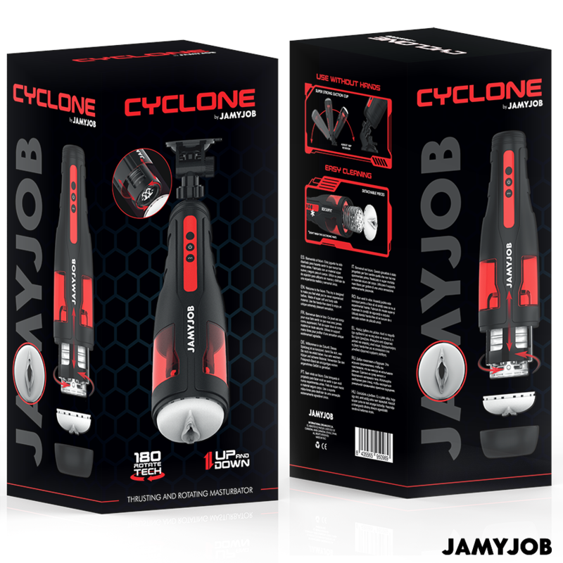 JAMYJOB MASTURBATEUR VAGIN AUTOMATIQUE CYCLONE 10 MODES DE ROTATION ET DE POUSSEE
