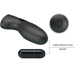 PRETTY LOVE ALAN VIBRATEUR DE DOIGTS EN SILICONE NOIR