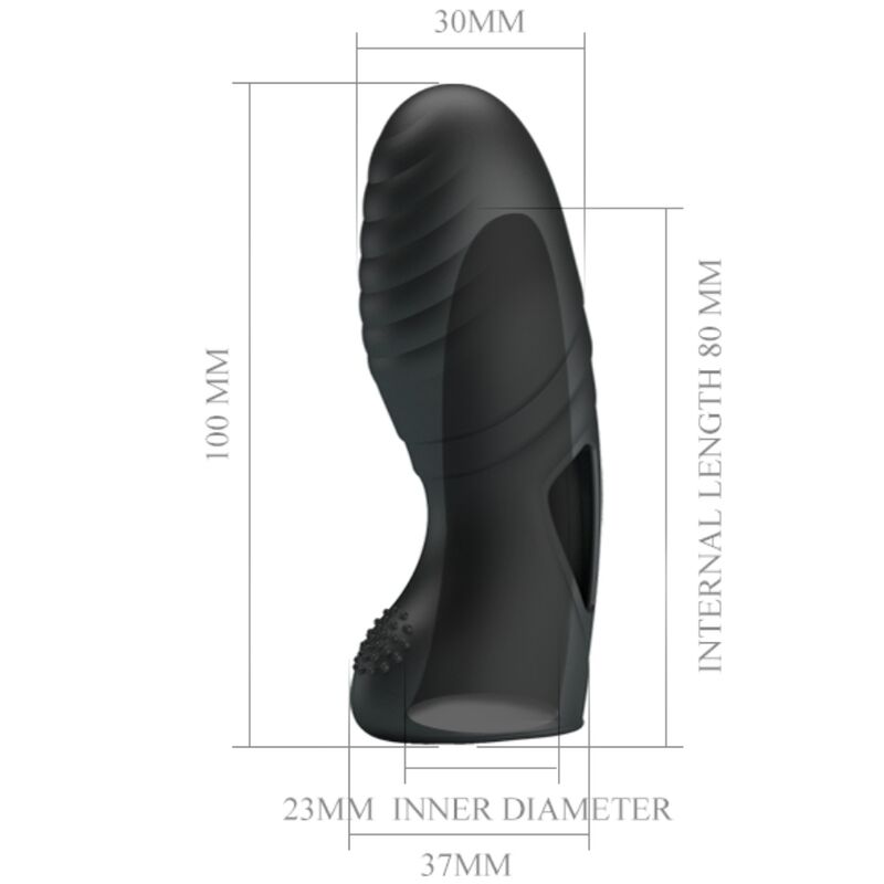 PRETTY LOVE ALAN VIBRATEUR DE DOIGTS EN SILICONE NOIR