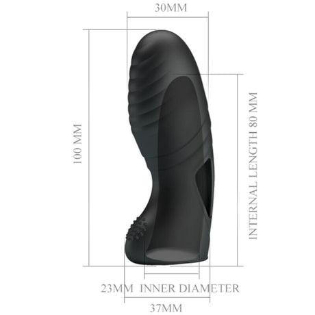 PRETTY LOVE ALAN VIBRATEUR DE DOIGTS EN SILICONE NOIR