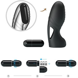 PRETTY LOVE ALAN VIBRATEUR DE DOIGTS EN SILICONE NOIR