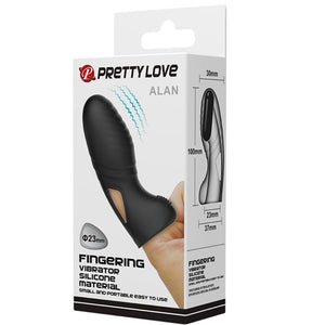 PRETTY LOVE ALAN VIBRATEUR DE DOIGTS EN SILICONE NOIR