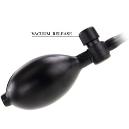 Poire de gonflage noire et sa valve de dégonflage marquée Vacuum Release