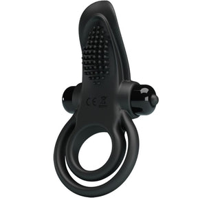 PRETTY LOVE DOUBLE ANNEAU VIBRANT STIMULATEUR DE CLITORIS 10 VIBRATIONS NOIR