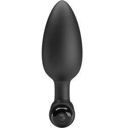 Plug vibrant en silicone gros plan sur le corps arrondi et la texture lisse
