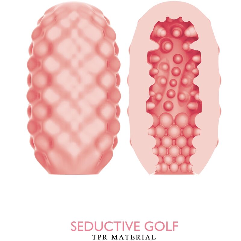 Masturbateur egg texture golf rose — vue de profil