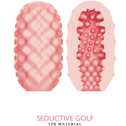Masturbateur egg texture golf rose - vue de profil