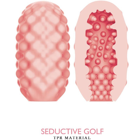 Masturbateur egg texture golf rose — vue de profil