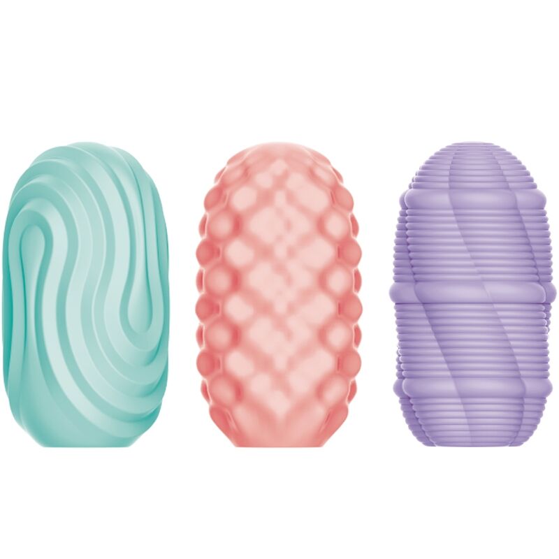 Pack 18 masturbateurs eggs 3 textures — gros plan