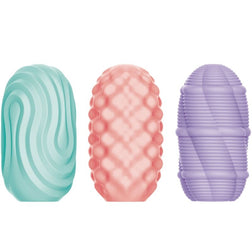 Pack 18 masturbateurs eggs 3 textures - gros plan