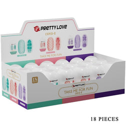 Pack 18 masturbateurs eggs 3 textures — Cupid-X · Pretty Love · Strokers