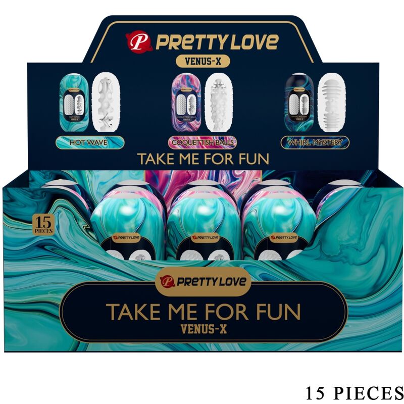 Pack 15 masturbateurs eggs 3 textures — Venus-X · Pretty Love · Strokers