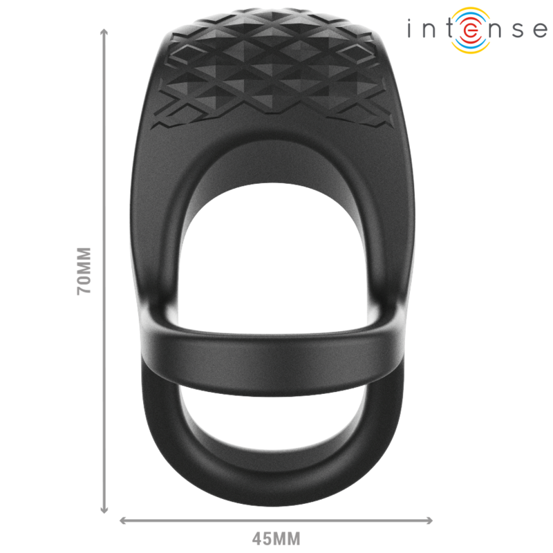 INTENSE ALEX VIBRATEUR DOUBLE ANNEAU PENIS 10 VIBRATIONS NOIR