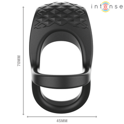 INTENSE ALEX VIBRATEUR DOUBLE ANNEAU PENIS 10 VIBRATIONS NOIR
