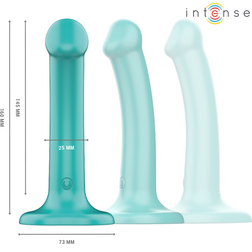 Gode réaliste vibrant ventouse turquoise — Katie