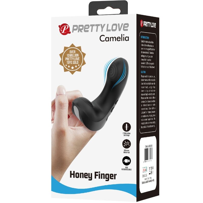 PRETTY LOVE VIBRATEUR DOIGT CAMELIA 7 VIBRATIONS NOIR