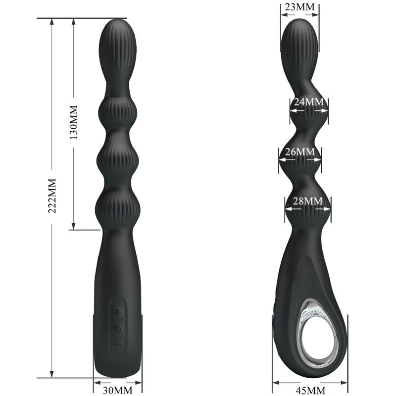 PRETTY LOVE VIBRATEUR ANAL FEDERER 12 VIBRATIONS NOIR