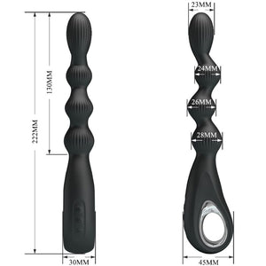 PRETTY LOVE VIBRATEUR ANAL FEDERER 12 VIBRATIONS NOIR