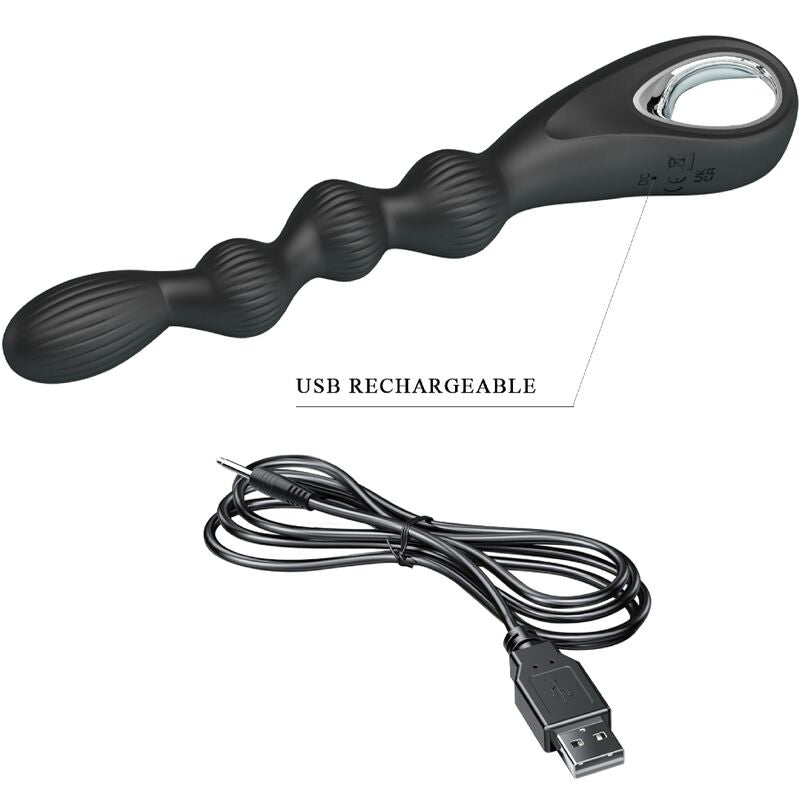 PRETTY LOVE VIBRATEUR ANAL FEDERER 12 VIBRATIONS NOIR