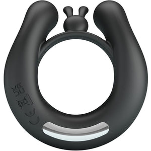 Cockring vibrant double moteur 12 modes — vue de profil
