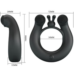 Cockring vibrant double moteur 12 modes — texture visible
