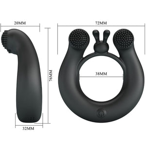 Cockring vibrant double moteur 12 modes — texture visible