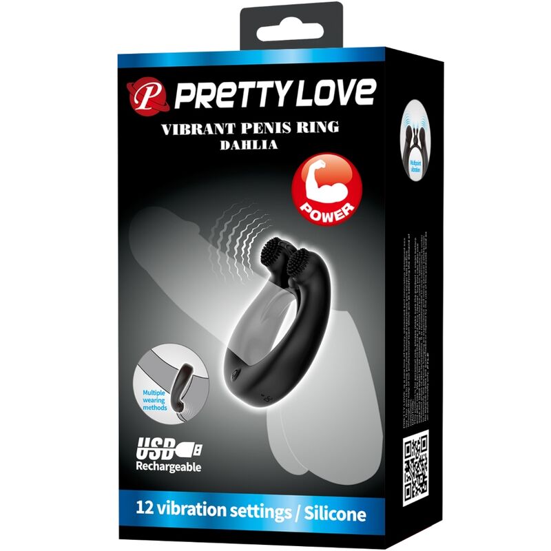 Cockring vibrant double moteur 12 modes — emballage