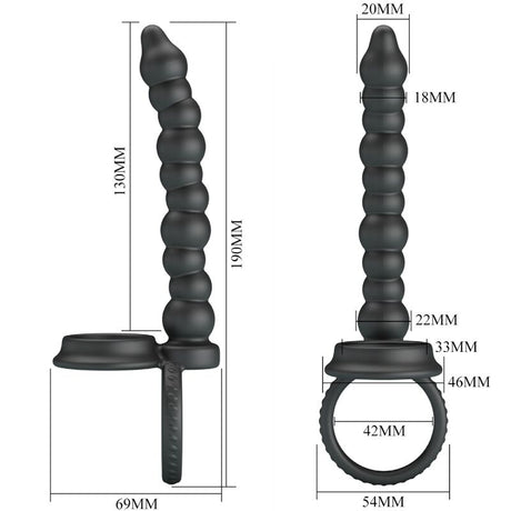 PRETTY LOVE ANNEAU PENETRANT A DOUBLE PENETRATION DILLION NOIR