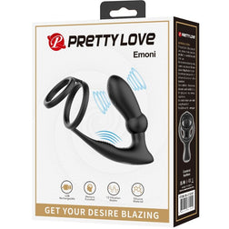 Cockring double anneau + plug anal vibrant 12 modes — vue de profil