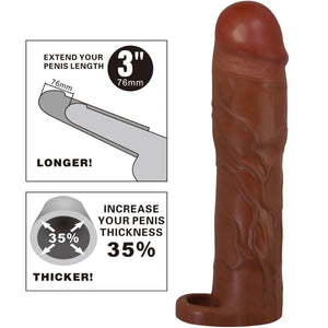 Gaine d'extension réaliste +7,6 cm veinée — autre angle