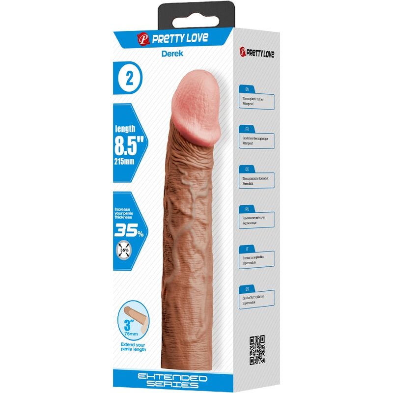 PRETTY LOVE MANCHON DE PENIS DEREK AVEC EXTENSION DE 76 CM MULATRE
