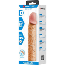 Realistische Hülle +7,6 cm, glatte Aderstruktur, hautfarben, 20,5 cm — Verpackung