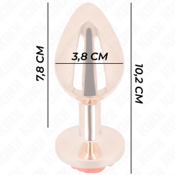Plug bijou Or rose avec rose rouge 10.2 cm taille L — vue détaillée