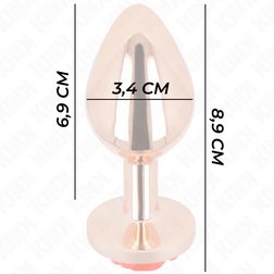 Plug bijou Or rose avec rose rouge 8.9 cm taille M — vue détaillée