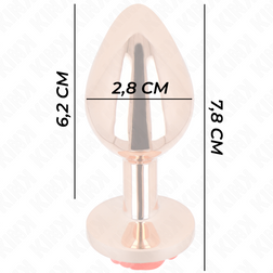 Plug bijou Or rose avec rose rouge 7.0 cm taille S — vue détaillée