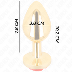 Plug bijou Or avec rose rouge 10.2 cm taille L — vue détaillée