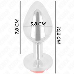 Plug bijou rose rouge acier 10.2 cm taille L — vue détaillée