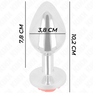 Plug bijou rose rouge acier 10.2 cm taille L — vue détaillée