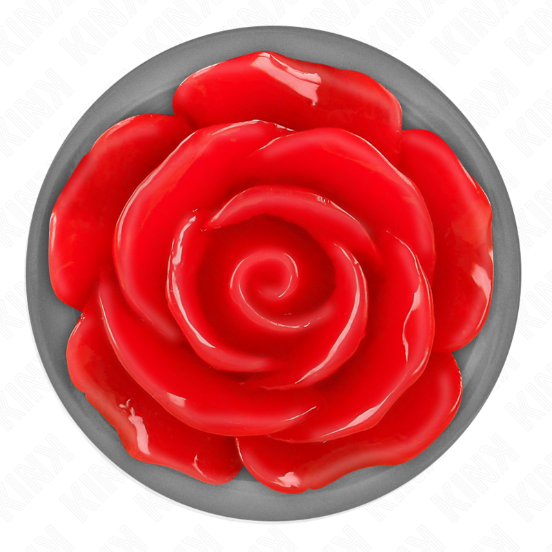 Plug bijou rose rouge acier 10.2 cm taille L — emballage