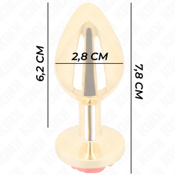 Plug bijou Or avec rose rouge 7.0 cm taille S — vue détaillée