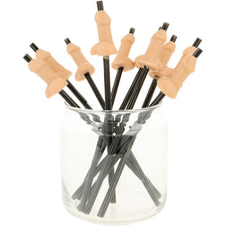 Accessoire modèle 10 pailles pénis couleur chair pour le plaisir intime.
