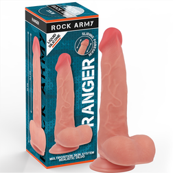 Gode réaliste Rock Army silicone dual density 22 cm — Ranger en Silicone peau 22.0 cm avec base ventouse plate