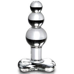 Plug verre 3 boules graduées avec base sculptée — Icicles N.47 — vue de face