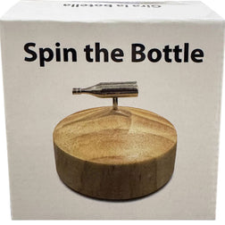 Boîte du jeu tournez la bouteille en bois et métal pour soirées