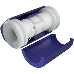 Détail de la structure interne du masturbateur vibrant avec coque ouverte
