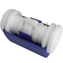 Mécanisme interne blanc du masturbateur vibrant hors de sa coque