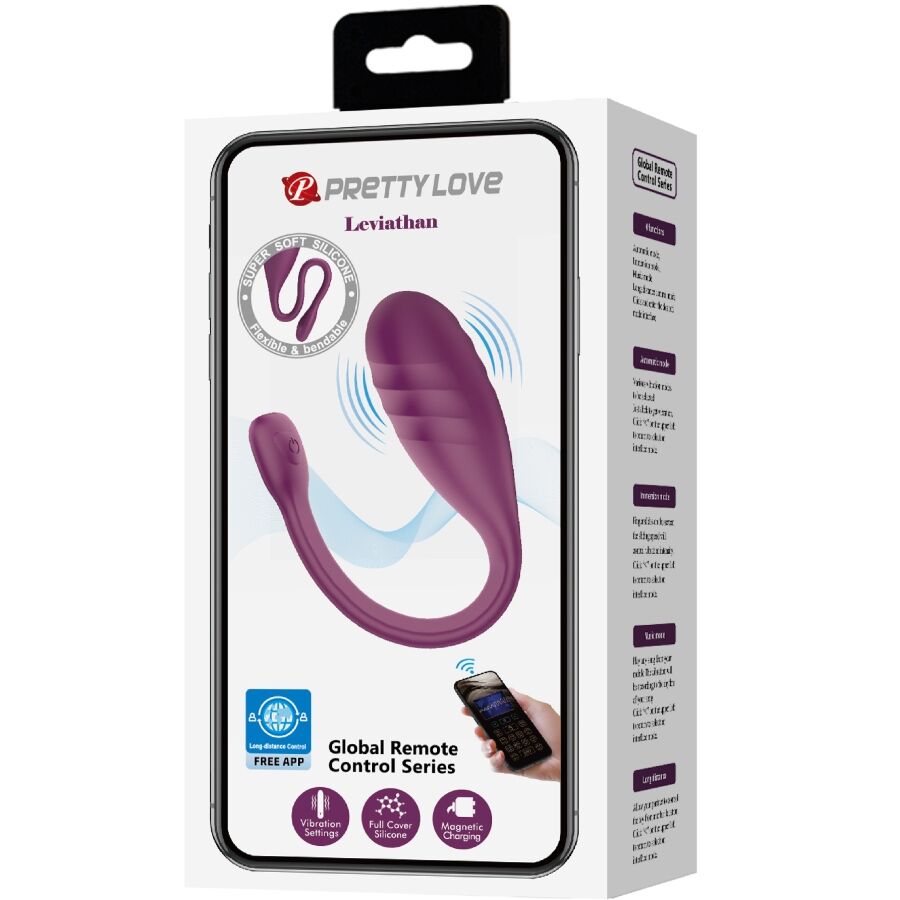 PRETTY LOVE VIBRATEUR CONTROLE PAR APPLICATION LEVIATHAN VIOLET