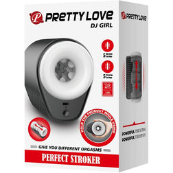 Masturbateur Pretty Love DJ Girl noir et blanc avec cinq vibrations et cinq mouvements de va-et-vient.